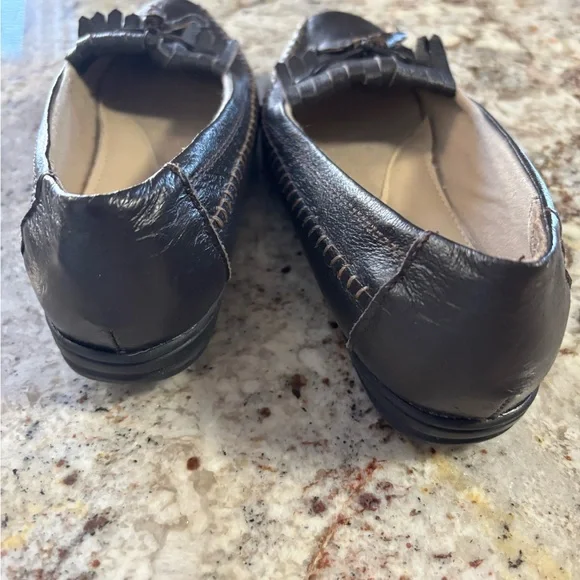 Dr. Scholl's Dark Brown Leather Fringe Loafers - Picture 3 of 6